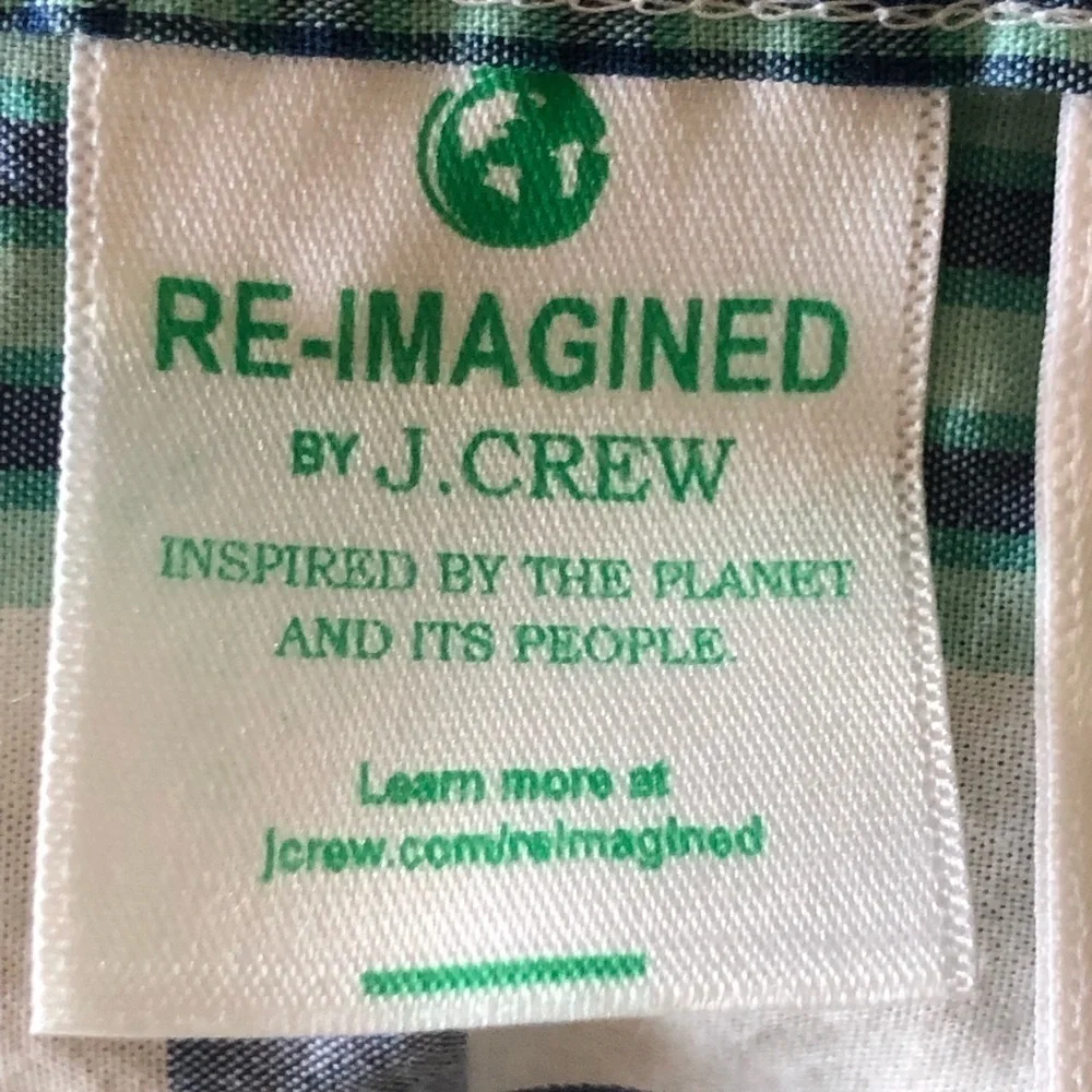 J. Crew Blue Green Plaid Cotton Long Sleeve Button Down Shirt XL
